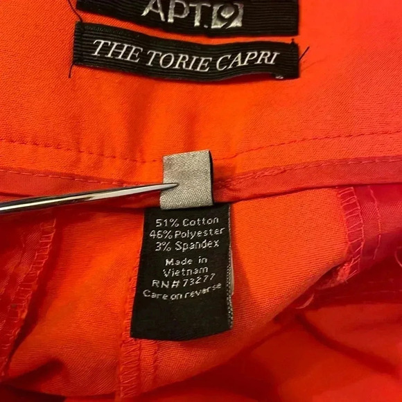 Apt. 9 The Torie Capri Women’s 12 Set of 2 Orange & Black Cropped Pants - Picture 7 of 8